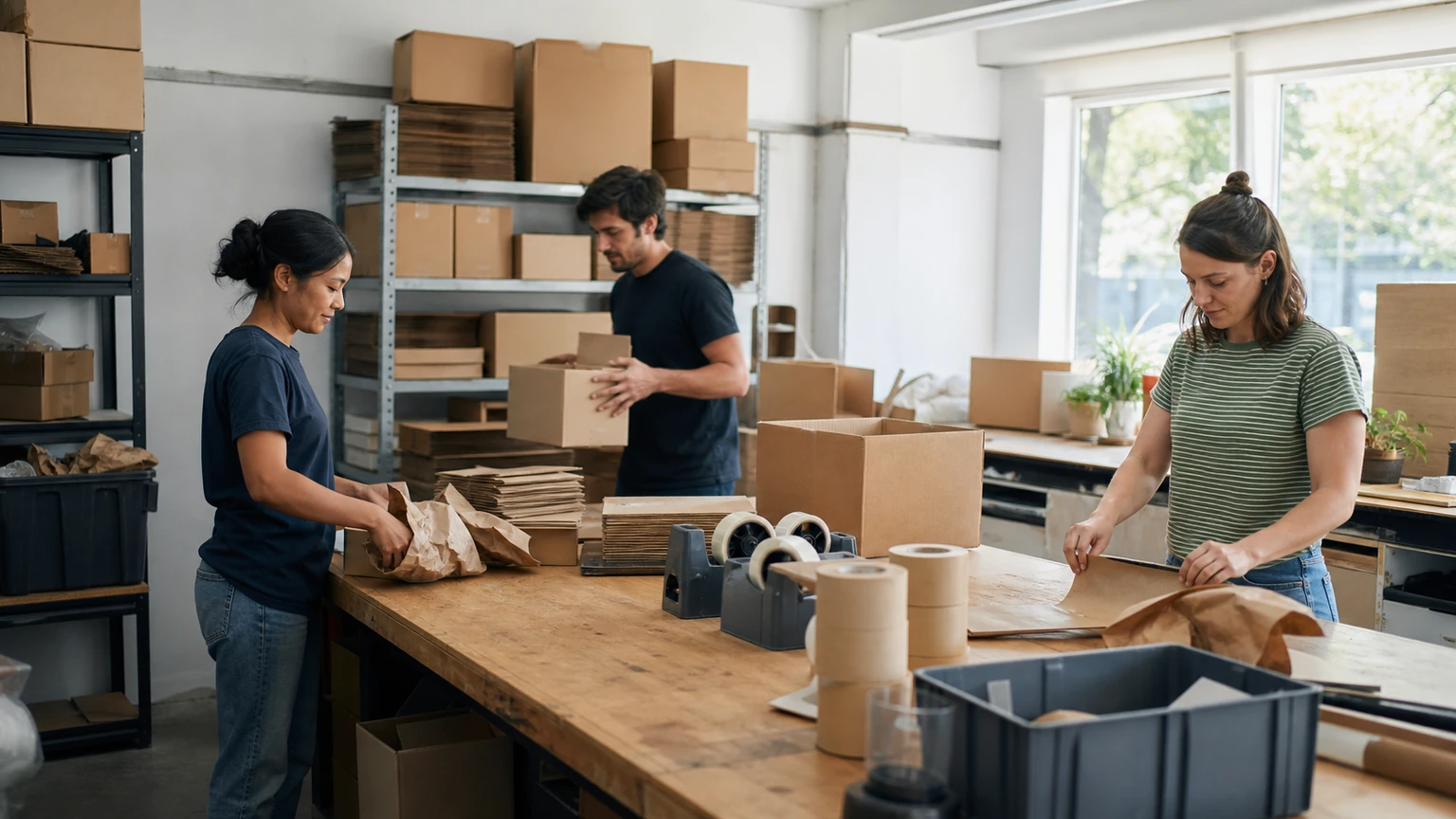 Workplace scene illustrating how to simplify internal processes without burdening the team