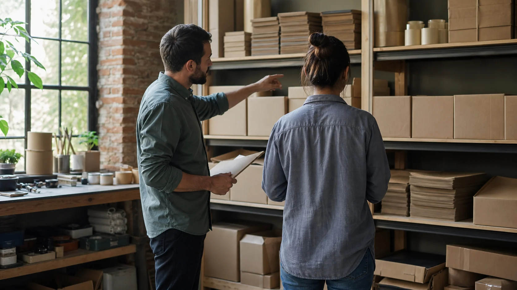 Small-business team organizing daily operations